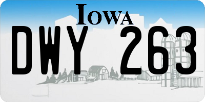 IA license plate DWY263