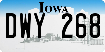 IA license plate DWY268