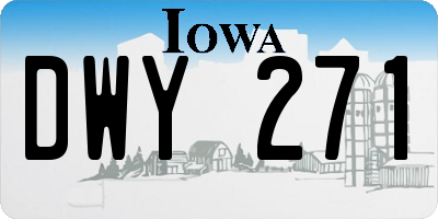 IA license plate DWY271