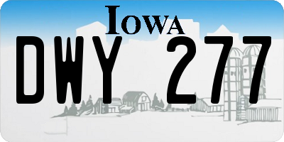 IA license plate DWY277