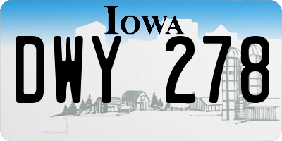 IA license plate DWY278