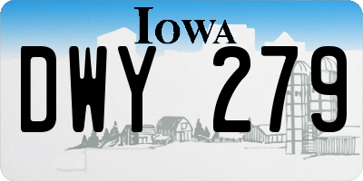 IA license plate DWY279
