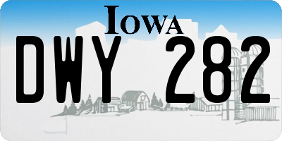 IA license plate DWY282