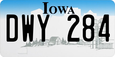 IA license plate DWY284