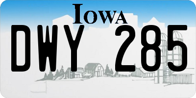 IA license plate DWY285