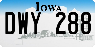 IA license plate DWY288
