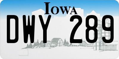 IA license plate DWY289