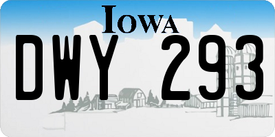 IA license plate DWY293