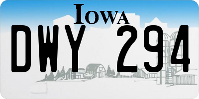 IA license plate DWY294