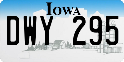 IA license plate DWY295
