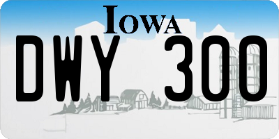 IA license plate DWY300