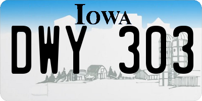 IA license plate DWY303