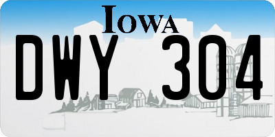 IA license plate DWY304