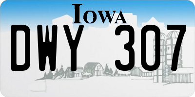 IA license plate DWY307
