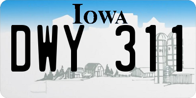 IA license plate DWY311