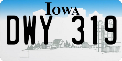 IA license plate DWY319