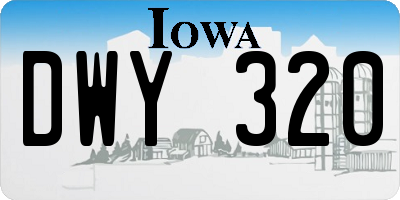 IA license plate DWY320