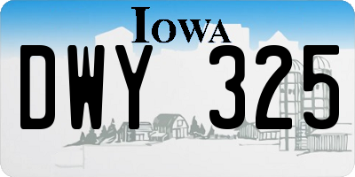 IA license plate DWY325