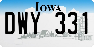 IA license plate DWY331