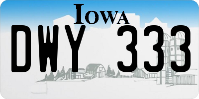 IA license plate DWY333
