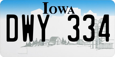 IA license plate DWY334