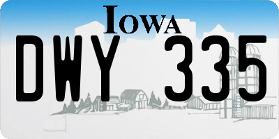 IA license plate DWY335