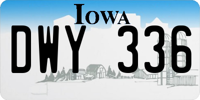 IA license plate DWY336