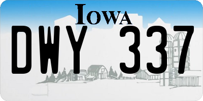 IA license plate DWY337