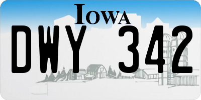 IA license plate DWY342