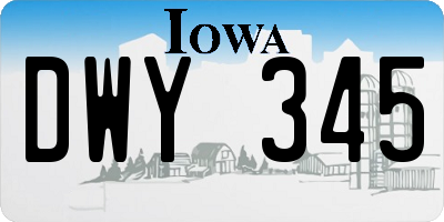 IA license plate DWY345