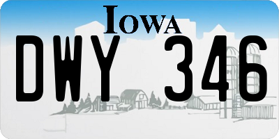 IA license plate DWY346
