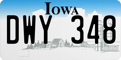 IA license plate DWY348