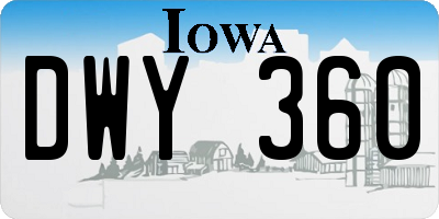 IA license plate DWY360
