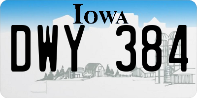 IA license plate DWY384