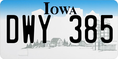 IA license plate DWY385