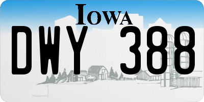 IA license plate DWY388