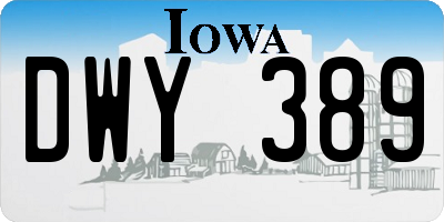 IA license plate DWY389