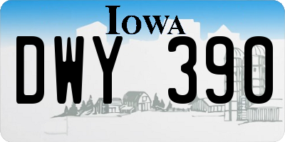 IA license plate DWY390