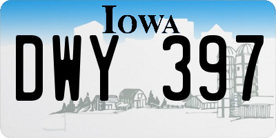 IA license plate DWY397