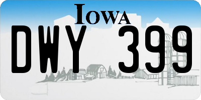 IA license plate DWY399