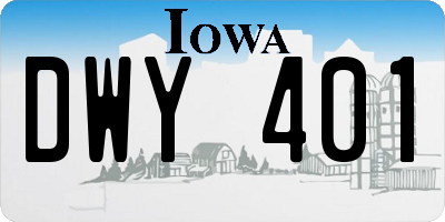 IA license plate DWY401