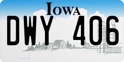 IA license plate DWY406