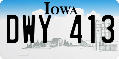 IA license plate DWY413