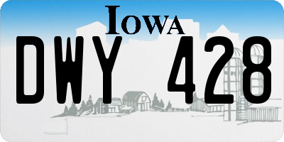 IA license plate DWY428