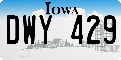 IA license plate DWY429