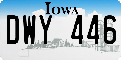 IA license plate DWY446