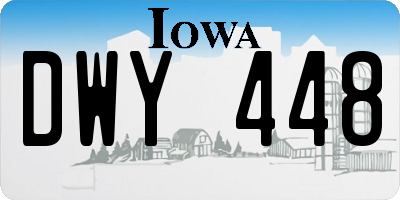IA license plate DWY448