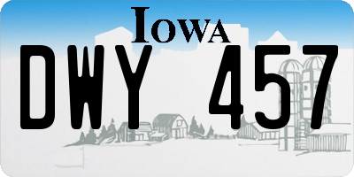 IA license plate DWY457