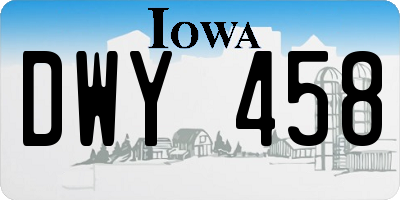 IA license plate DWY458