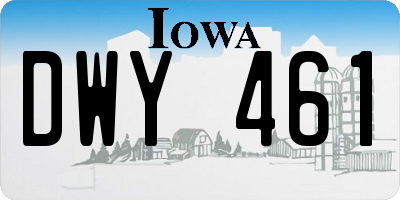 IA license plate DWY461